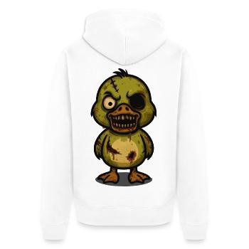 Zombie Duck – Creepy-Cute Halloween Cartoon - Unisex Premium Organic Zip Hoodie - white - Back - Thijin (182cm)
