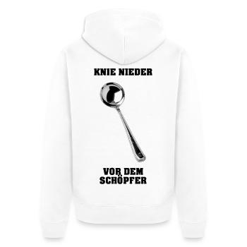 Kneel down before the Creator - Unisex Premium Organic Zip Hoodie - white - Back - Thijin (182cm)