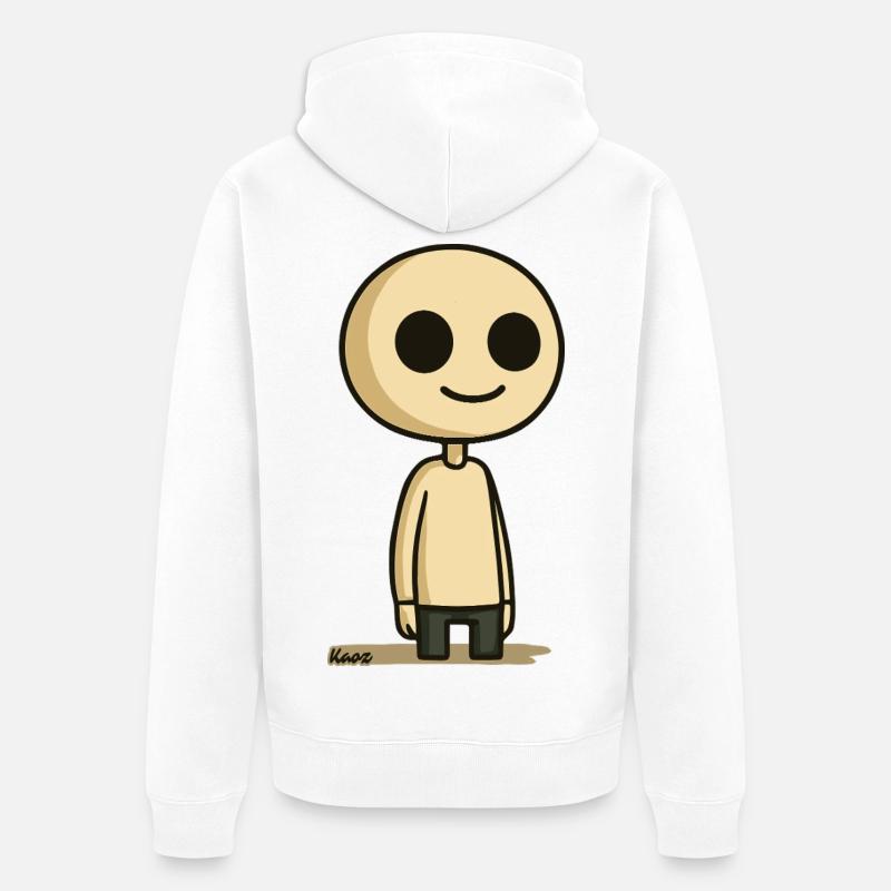 Schlichte Comic Figur mit rundem Kopf - Unisex Premium Bio Zip Hoodie - Weiß