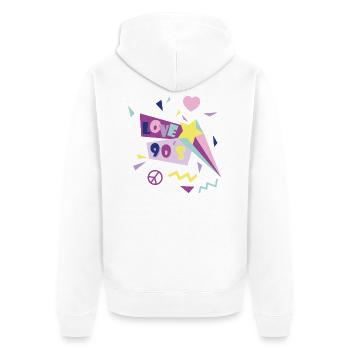 love_90s - Veste à capuche bio Premium Unisexe - blanc - Dos - Thijin (182cm)