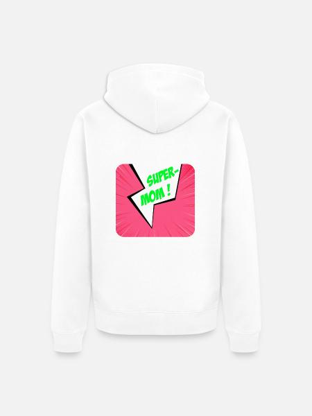 Supermom, Superheldin. Beste Mama. Comicbuch. - Unisex Premium Bio Zip Hoodie - Weiß