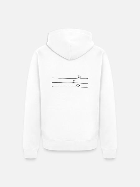 3herzen - Unisex Premium Organic Zip Hoodie - white
