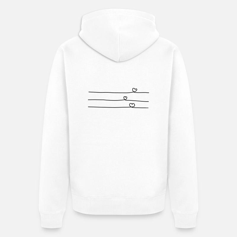 3herzen - Veste à capuche bio Premium Unisexe - blanc