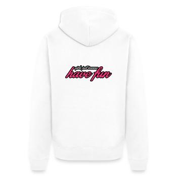 girls just wanna have fun - Unisex Premium Bio Zip Hoodie - Weiß - Hinten - Thijin (182cm)