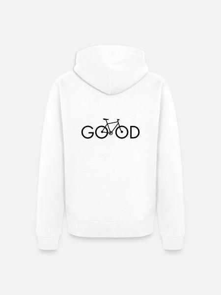 Spread_bike good.ai - Unisex Premium Bio Zip Hoodie - Weiß