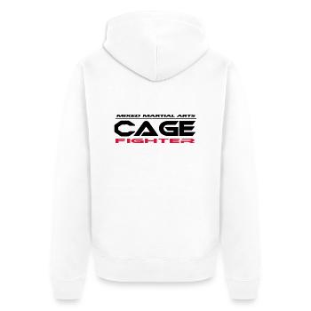 Mixed Martial Arts Cage - Unisex Premium Bio Zip Hoodie - Weiß - Hinten - Thijin (182cm)