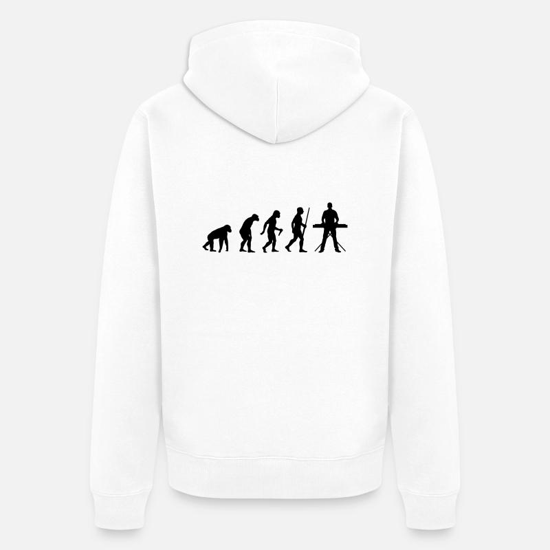 L'évolution du claviériste - Veste à capuche bio Premium Unisexe - blanc