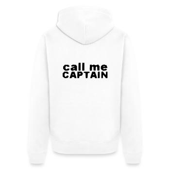 call me captain - Unisex Premium Organic Zip Hoodie - white - Back - Thijin (182cm)