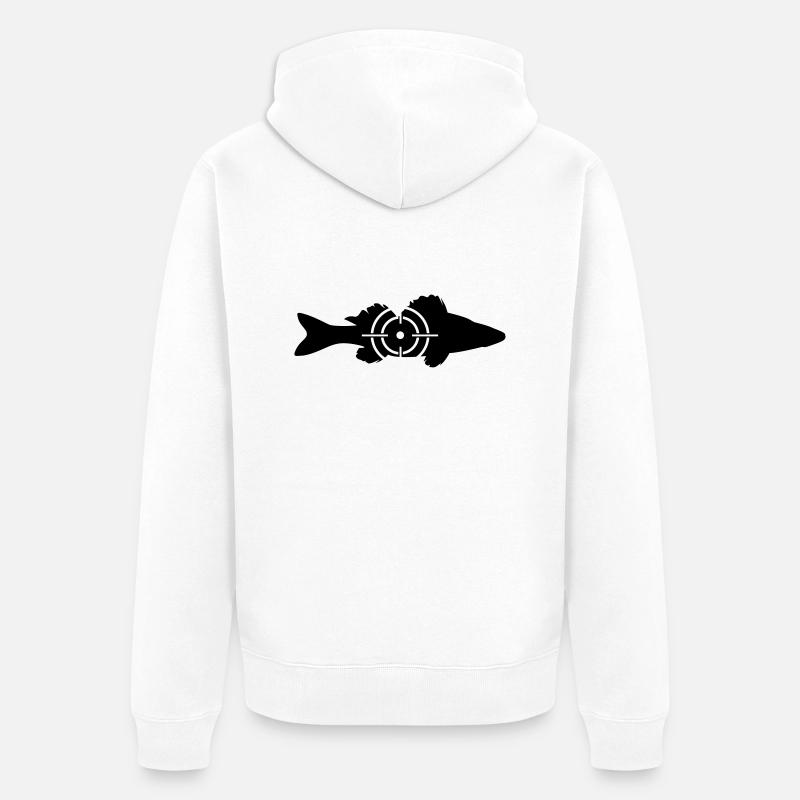 Target Pike-Perch - Unisex Premium Bio Zip Hoodie - Weiß