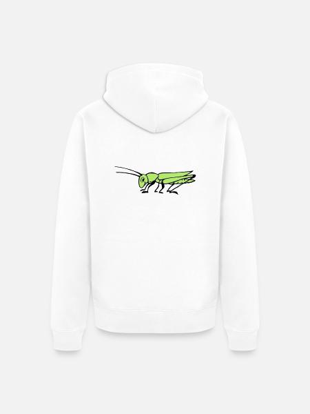 Grasshopper - Unisex Premium Organic Zip Hoodie - white