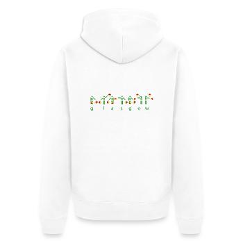 Glasgow Semaphore - Unisex Premium Organic Zip Hoodie - white - Back - Thijin (182cm)