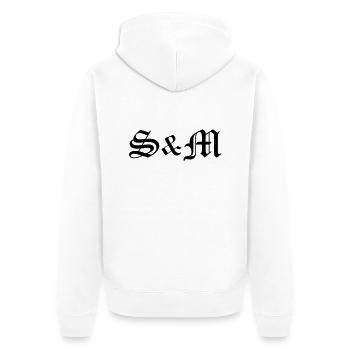 Sex__V027 - Unisex Premium Bio Zip Hoodie - Weiß - Hinten - Thijin (182cm)