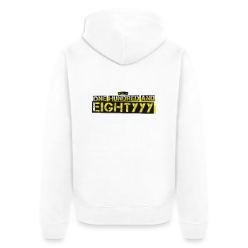 180 cool - Unisex Premium Organic Zip Hoodie - white - Back - Thijin (182cm)
