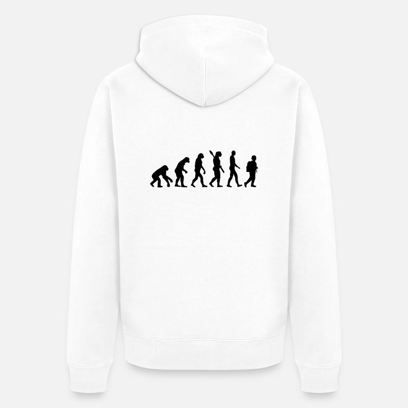 Évolution École - Veste à capuche bio Premium Unisexe - blanc