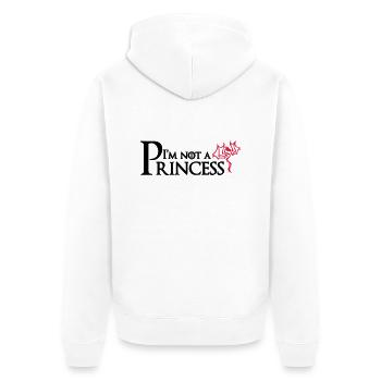 I'm not a Princess - Unisex Premium Bio Zip Hoodie - Weiß - Hinten - Thijin (182cm)