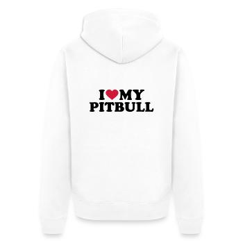 I love my Pitbull - Veste à capuche bio Premium Unisexe - blanc - Dos - Thijin (182cm)