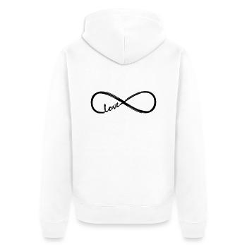 Forever Love! Infinity Loop, Eternal Knot, - Unisex Premium Organic Zip Hoodie - white - Back - Thijin (182cm)
