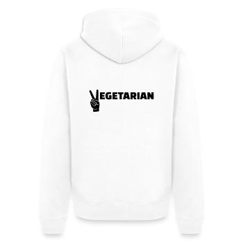 Vegetarier - Unisex Premium Bio Zip Hoodie - Weiß - Hinten - Thijin (182cm)