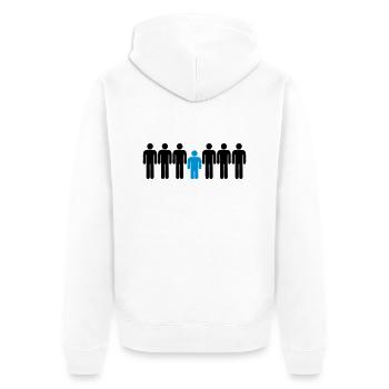 Short Man - Unisex Premium Organic Zip Hoodie - white - Back - Thijin (182cm)