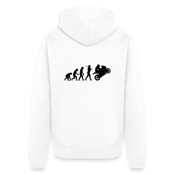 motorcycle evolution - Unisex Premium Organic Zip Hoodie - white - Back - Thijin (182cm)