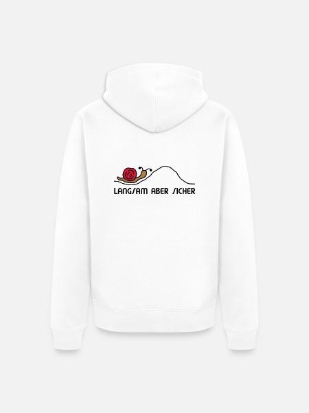 Schnecke langsam - V3 - Unisex Premium Bio Zip Hoodie - Weiß