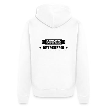 Betreuer Betreuerin Gruppenleiter Kind Gastgeber - Unisex Premium Bio Zip Hoodie - Weiß - Hinten - Thijin (182cm)