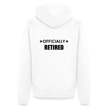 Retirement Retired Ruhestand Retraite Retraitée - Unisex Premium Organic Zip Hoodie - white - Back - Thijin (182cm)