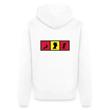 Caver Speleology Speläologie Spéléo Spéléologue - Unisex Premium Organic Zip Hoodie - white - Back - Thijin (182cm)