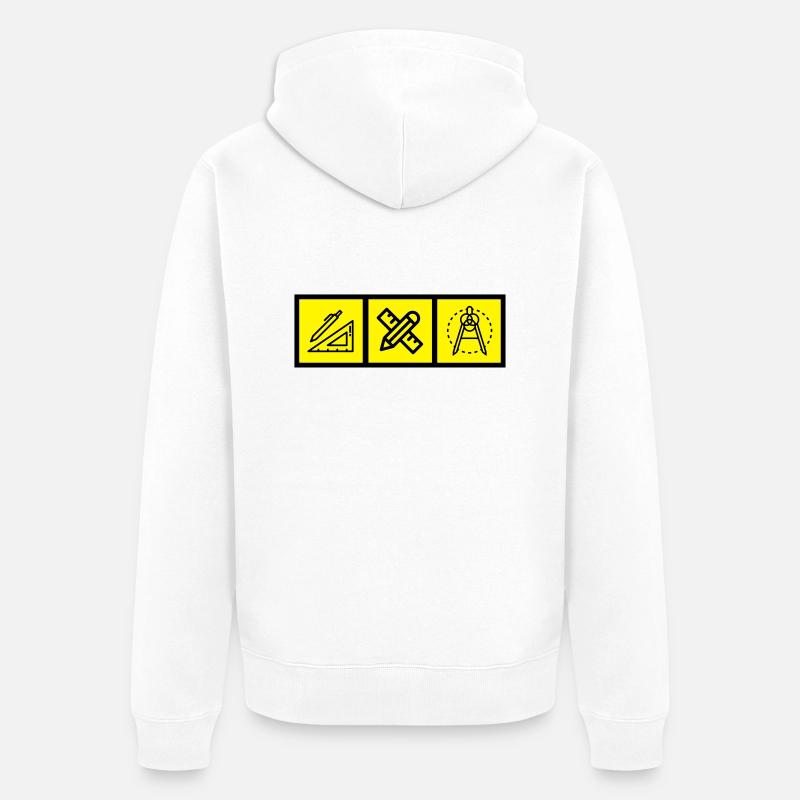 architecte / architecture / ingénieur / bâtiment - Veste à capuche bio Premium Unisexe - blanc