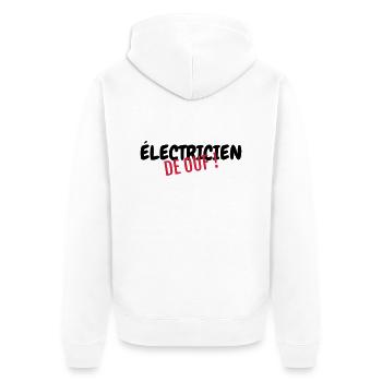électricien / électricité / energie / bricolage - Veste à capuche bio Premium Unisexe - blanc - Dos - Thijin (182cm)