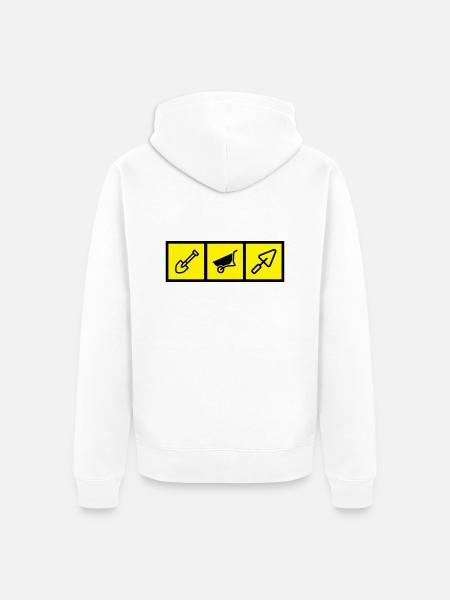 Maçon / Maçonnerie / Construction / Chantier - Veste à capuche bio Premium Unisexe - blanc