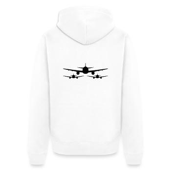3 aviator team crew squadrons front front airplane - Unisex Premium Organic Zip Hoodie - white - Back - Thijin (182cm)