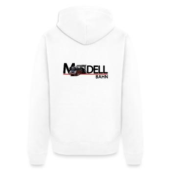Modellbahn - Unisex Premium Bio Zip Hoodie - Weiß - Hinten - Thijin (182cm)