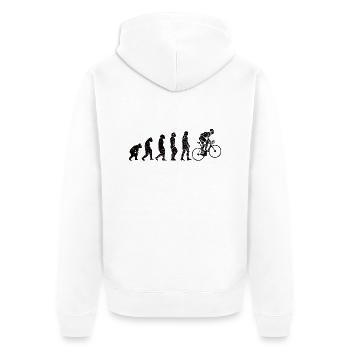 Radfahren Fahrrad Radfahrer Fahrradfahrer Radeln - Unisex Premium Bio Zip Hoodie - Weiß - Hinten - Thijin (182cm)