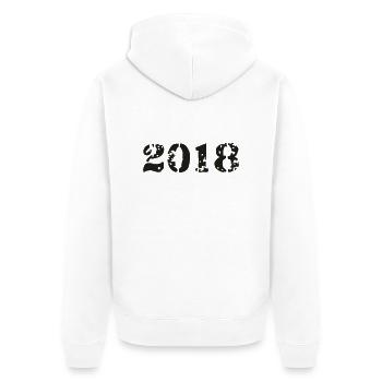 2018 - Unisex Premium Bio Zip Hoodie - Weiß - Hinten - Thijin (182cm)