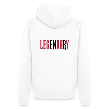 legendary leg day - Unisex Premium Organic Zip Hoodie - white - Back - Thijin (182cm)