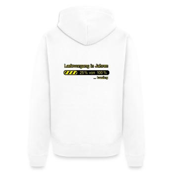 25. Geburtstag Ladebalken witzig Spruch - Unisex Premium Bio Zip Hoodie - Weiß - Hinten - Thijin (182cm)