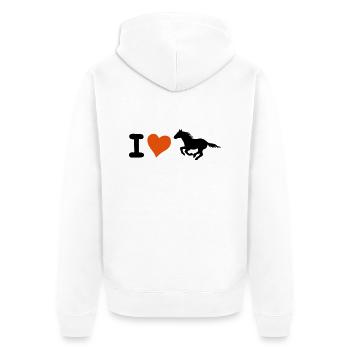 i I love love heart heart horse horses pony - Unisex Premium Organic Zip Hoodie - white - Back - Thijin (182cm)
