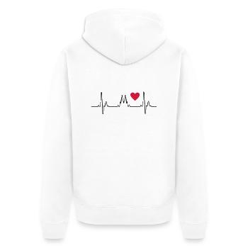 2541614 11825074 koeln - Unisex Premium Bio Zip Hoodie - Weiß - Hinten - Thijin (182cm)