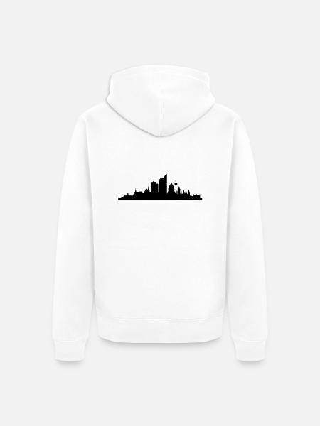 Skyline Leipzig central - Unisex Premium Organic Zip Hoodie - white