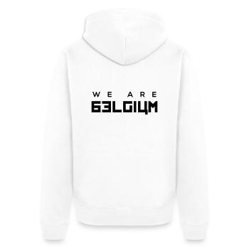 we are belgium - belgie - 2018 - t shirt - Unisex Premium Organic Zip Hoodie - white - Back - Thijin (182cm)