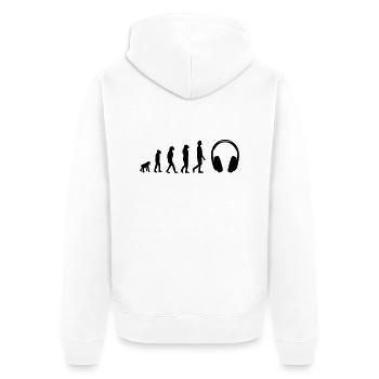 Evolution Headphones, Music, Ipod, sound, rock, - Unisex Premium Organic Zip Hoodie - white - Back - Thijin (182cm)
