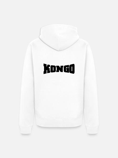 Congo logo - Unisex Premium Organic Zip Hoodie - white