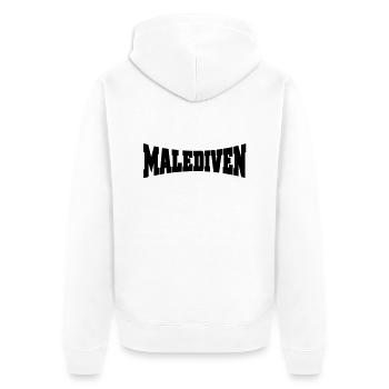 Maldives logo - Unisex Premium Organic Zip Hoodie - white - Back - Thijin (182cm)