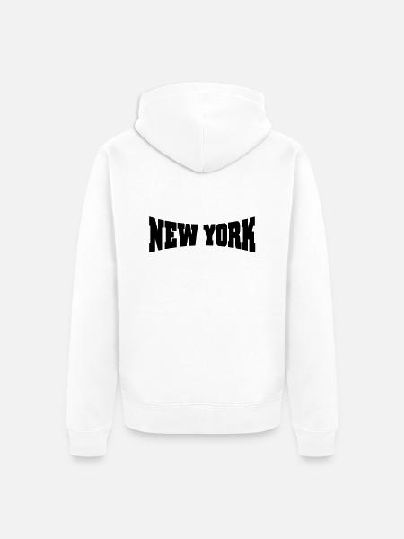 New York - Unisex Premium Organic Zip Hoodie - white