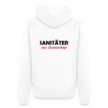 sanitäter aus leidenschaft - Unisex Premium Bio Zip Hoodie - Weiß - Hinten - Thijin (182cm)