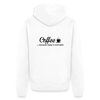 Coffee - Unisex Premium Bio Zip Hoodie - Weiß - Hinten - Thijin (182cm)