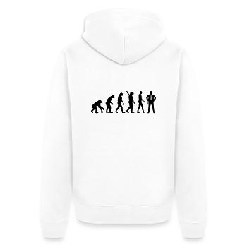 Polizei - Unisex Premium Bio Zip Hoodie - Weiß - Hinten - Thijin (182cm)