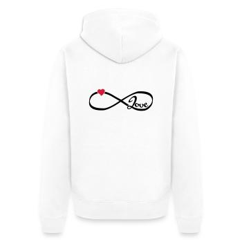 Infinity Love - Unisex Premium Bio Zip Hoodie - Weiß - Hinten - Thijin (182cm)