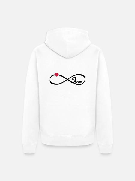 Infinity Love - Unisex Premium Bio Zip Hoodie - Weiß